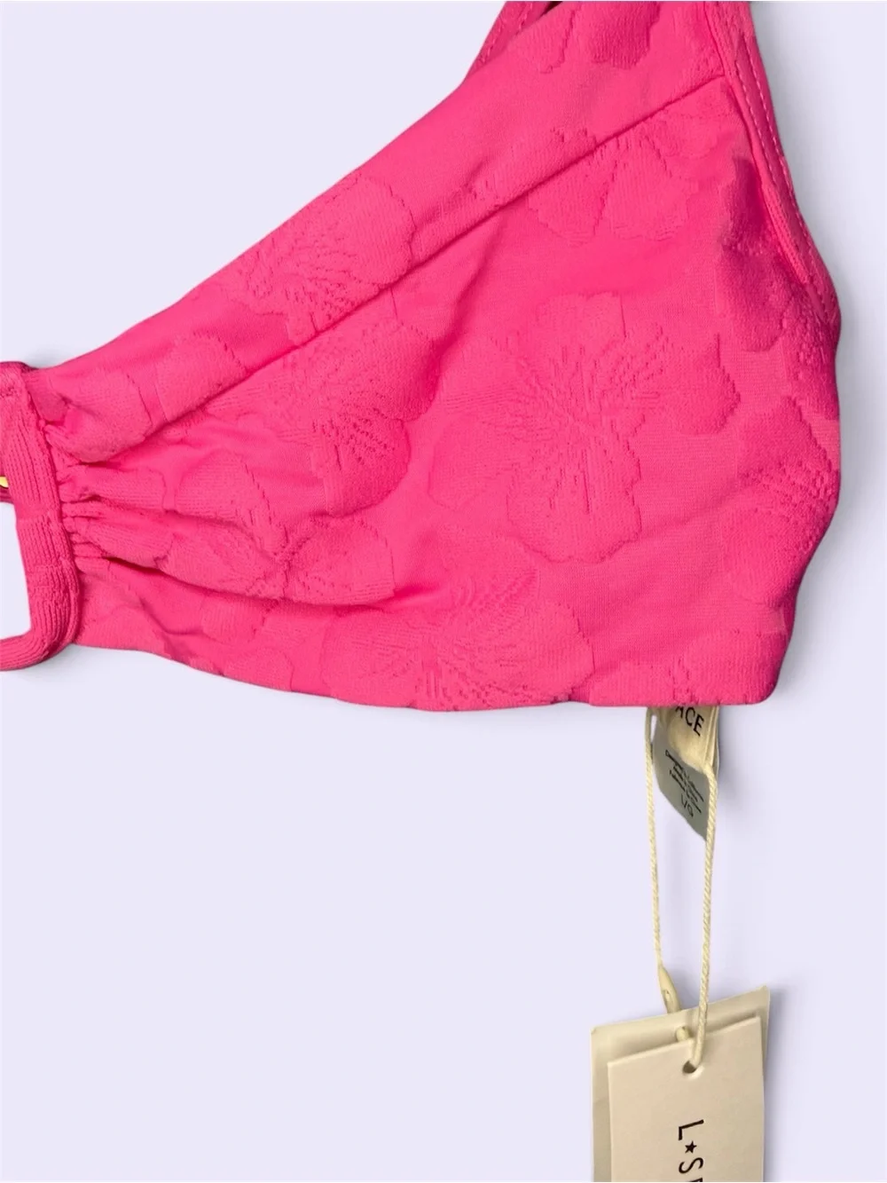 NWT l*space Peyton Bralette Pink Bikini Top in Cosmos | Size Large